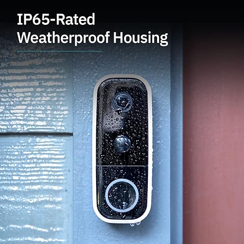 Miniatura 7 de abode Timbre de video inalámbrico y timbre  Cámara HD conectada Wi-Fi todo en uno resistente a la intemperie con timbre de botón pulsador, vista de