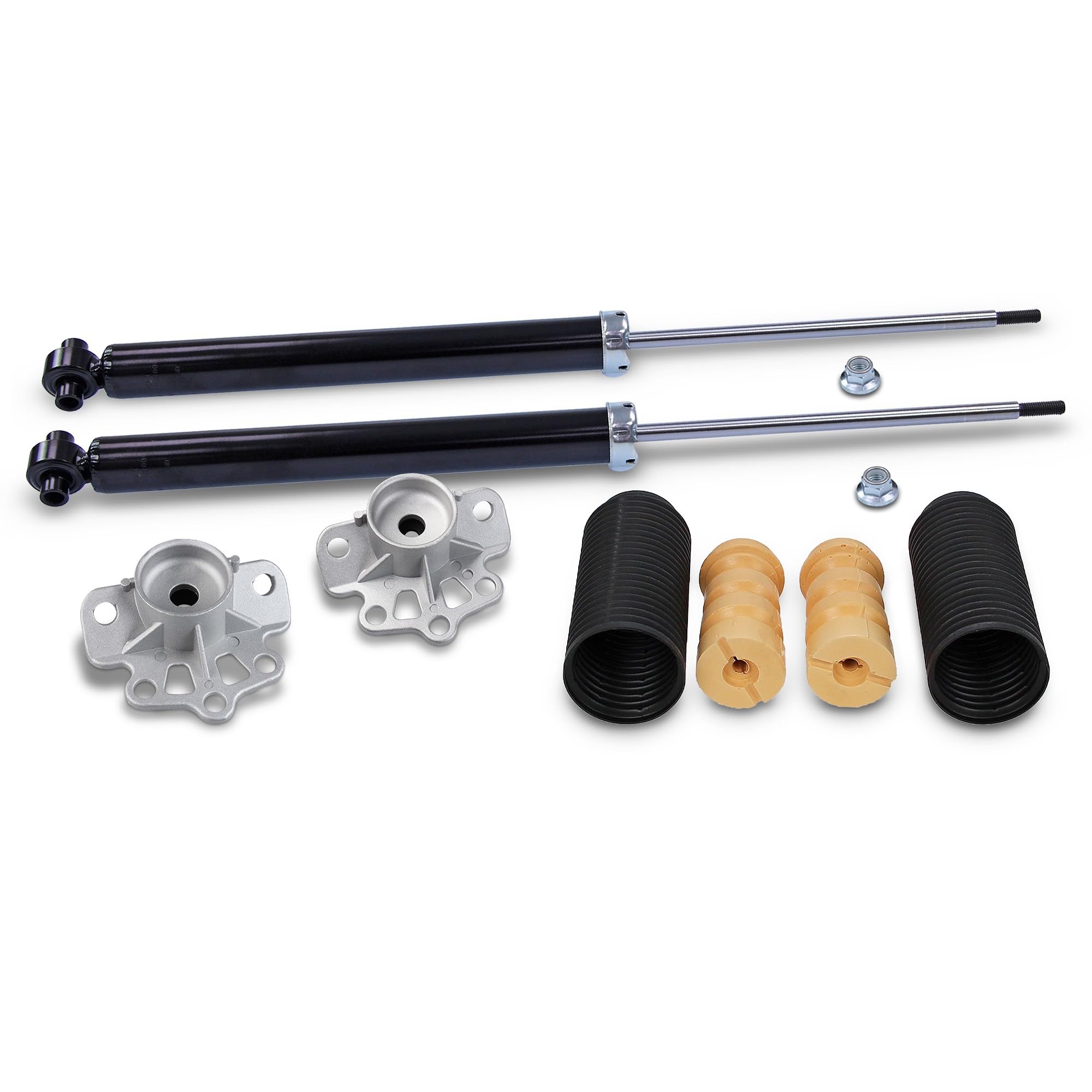 2x Gasdruck Stoßdämpfer hinten, 2x Domlager hinten, 1x | Kompatibel mit: ALFA ROMEO MITO, FIAT GRANDE PUNTO, OPEL CORSA D