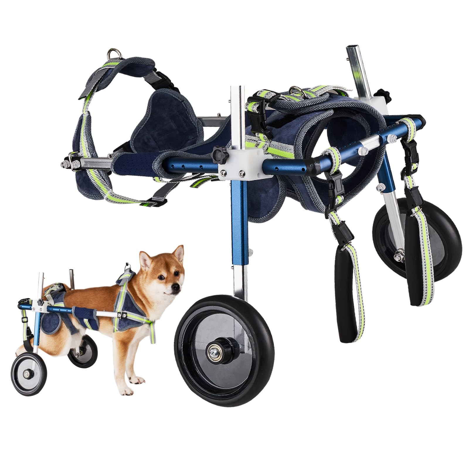 YURUX Dog Wheelchair for Back Legs, Adjustable Dog cart with Wheels for Disabled or Injured Small Dogs Between 9""-22"" Long and 14-35 lbs,