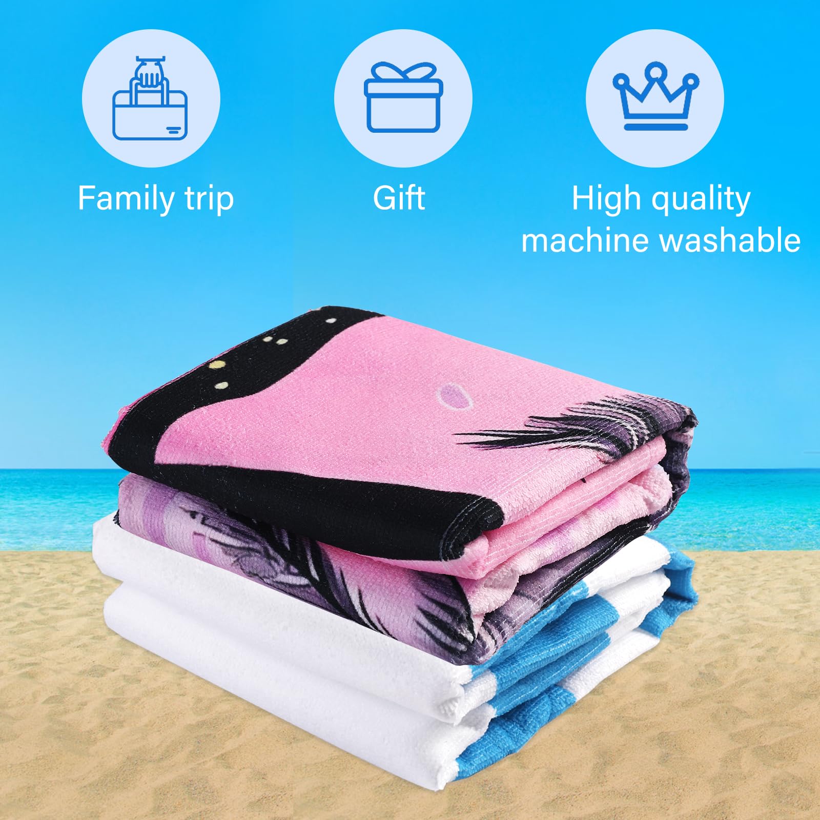 Serviette De Plage Microfibre 3XL Tortues - 200x100cm - Anti-Sable Séchage Ultra-Rapide - Grande Serviette Mer Piscine Yoga Camping