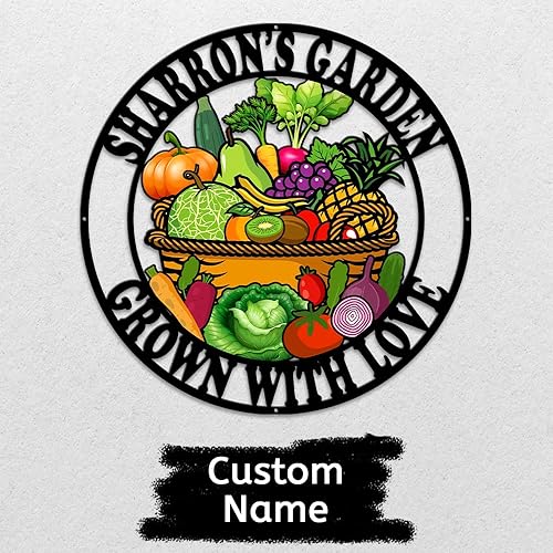 Miniatura 2 de MeMate Letrero de jardín de verduras para decoración al aire libre, letreros de jardín para personalizar, decoraciones de metal personalizadas,