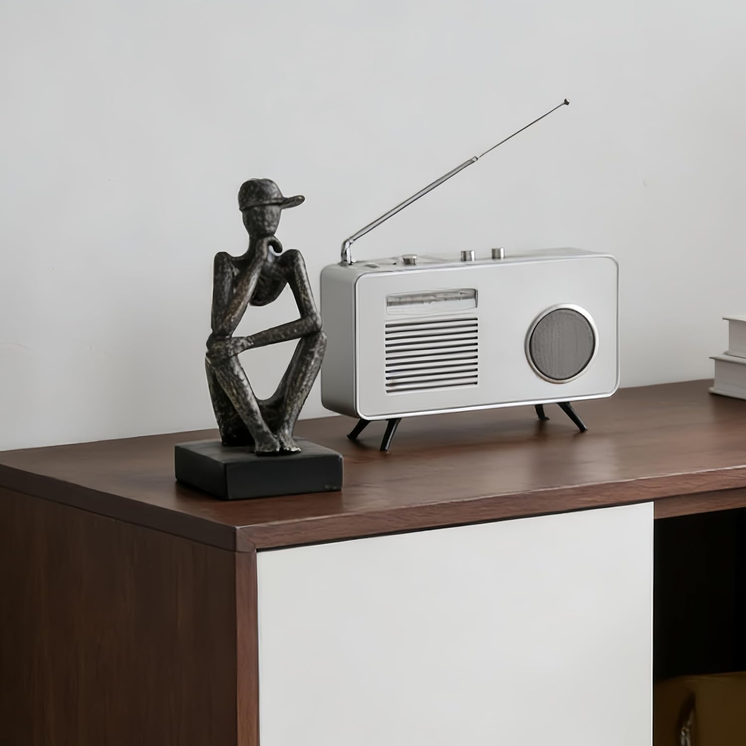 XINXUAN Human Sculpture Bookshelf Decor, Desk Accessories Statue for Living Room, Coffee Table, Teen Room, House, Gifts for Book Lovers, Librarians