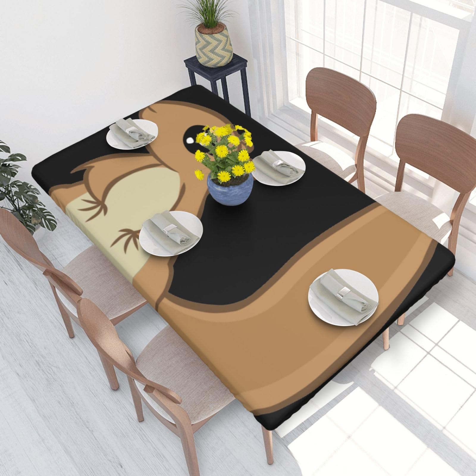 BNVSADC cartoon squirrel Printed 4FT Tablecloth 122x76 CM Polyester Kitchen Water Resistant Table Cloth Dining Table Decoration Table Covers