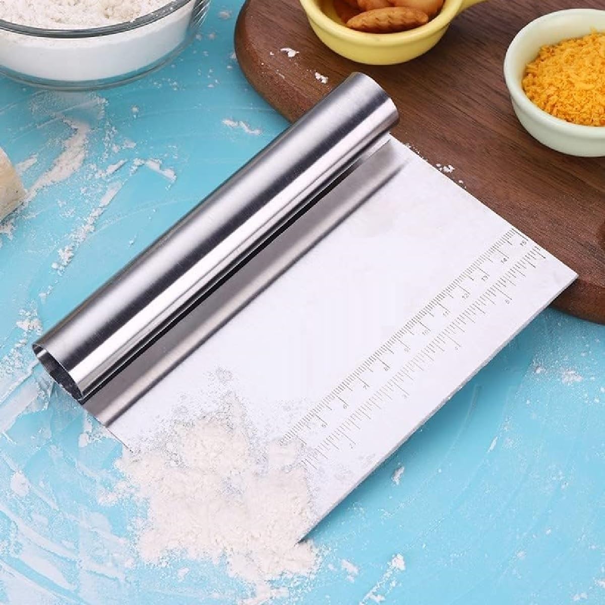 Set Da 2 Raschietti Per Impasti - Spatola In Plastica E Tagliapasta In Acciaio Inox, Per Pane, Pizza E Dolci, Sicuro Per Alimenti - Foto 2