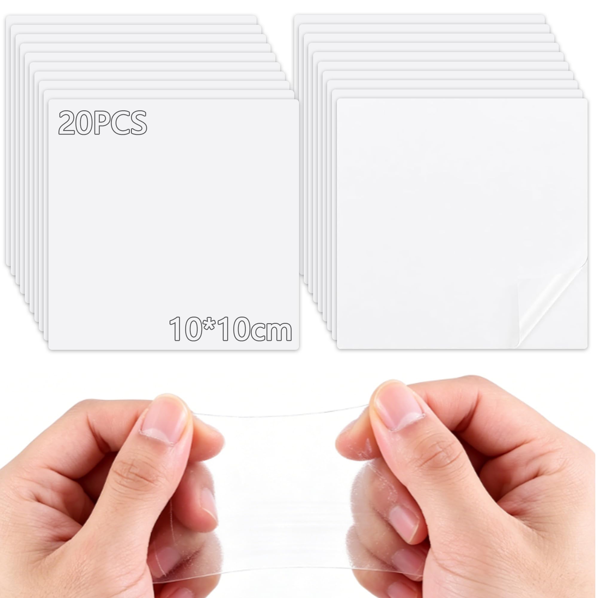 Yurifaz 20Pcs TPU Repair Tape, Waterproof Tent Repair Tape 10 x 10 cm, Canvas Repair Patch for Canopy, Boat Covers, Tarp, Outdoor Tent Tear Repair