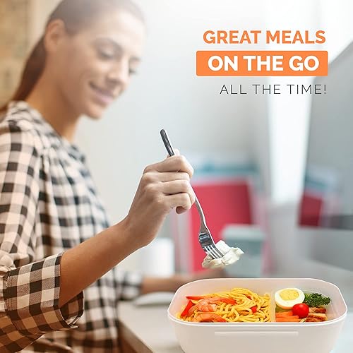 Miniatura 2 de OnPoint Wares Fiambrera eléctrica  1.5L. Recalienta alimentos  Acero inoxidable  Conveniente lonchera eléctrica  Perfecto para el trabajo o la