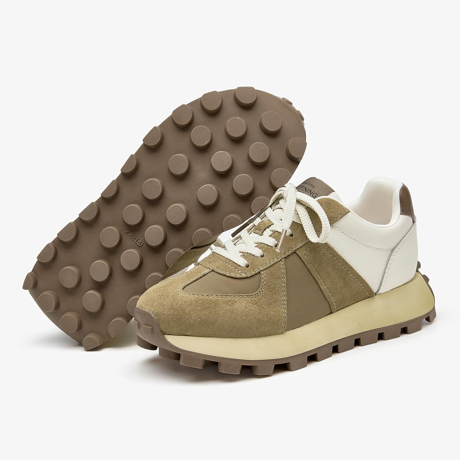 BEAU TODAY Sneakers for Women Genuine Leather Patchwork Casual Walking Shoes Retro Non-Slip Comfortable Lightweight Breathable Tennis Running Shoes - Image 8