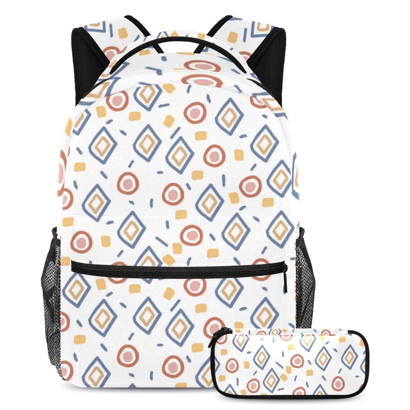 Sac d'école tendance 2 pièces multicolore pour adolescents et enfants