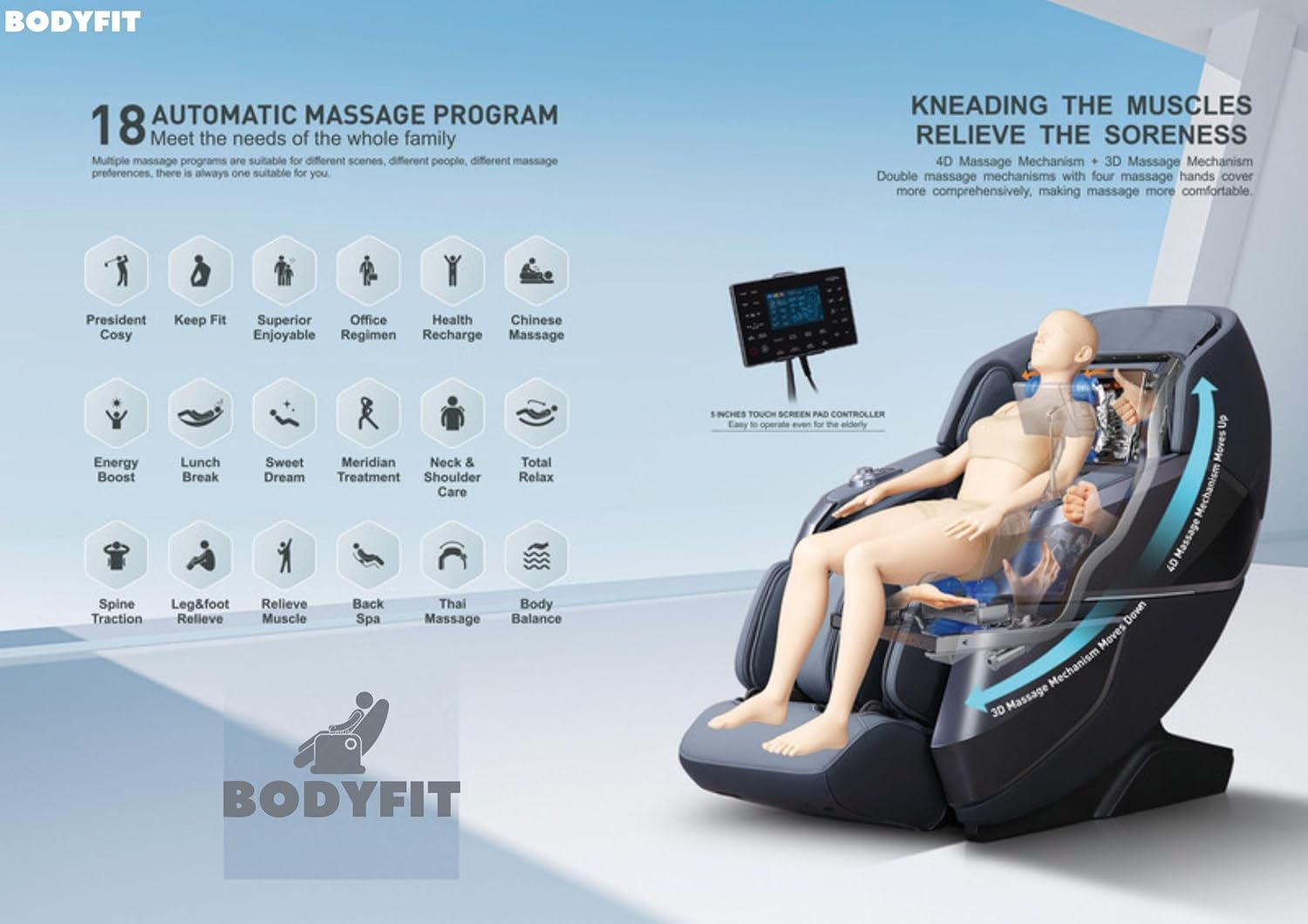 Bodyfit ISMART 4D+ Inteller Smart Full Body Massage Chair with Health Detection Bodyfit ISMART 4D+ Inteller Smart Full Body Massage Chair with Health Detection