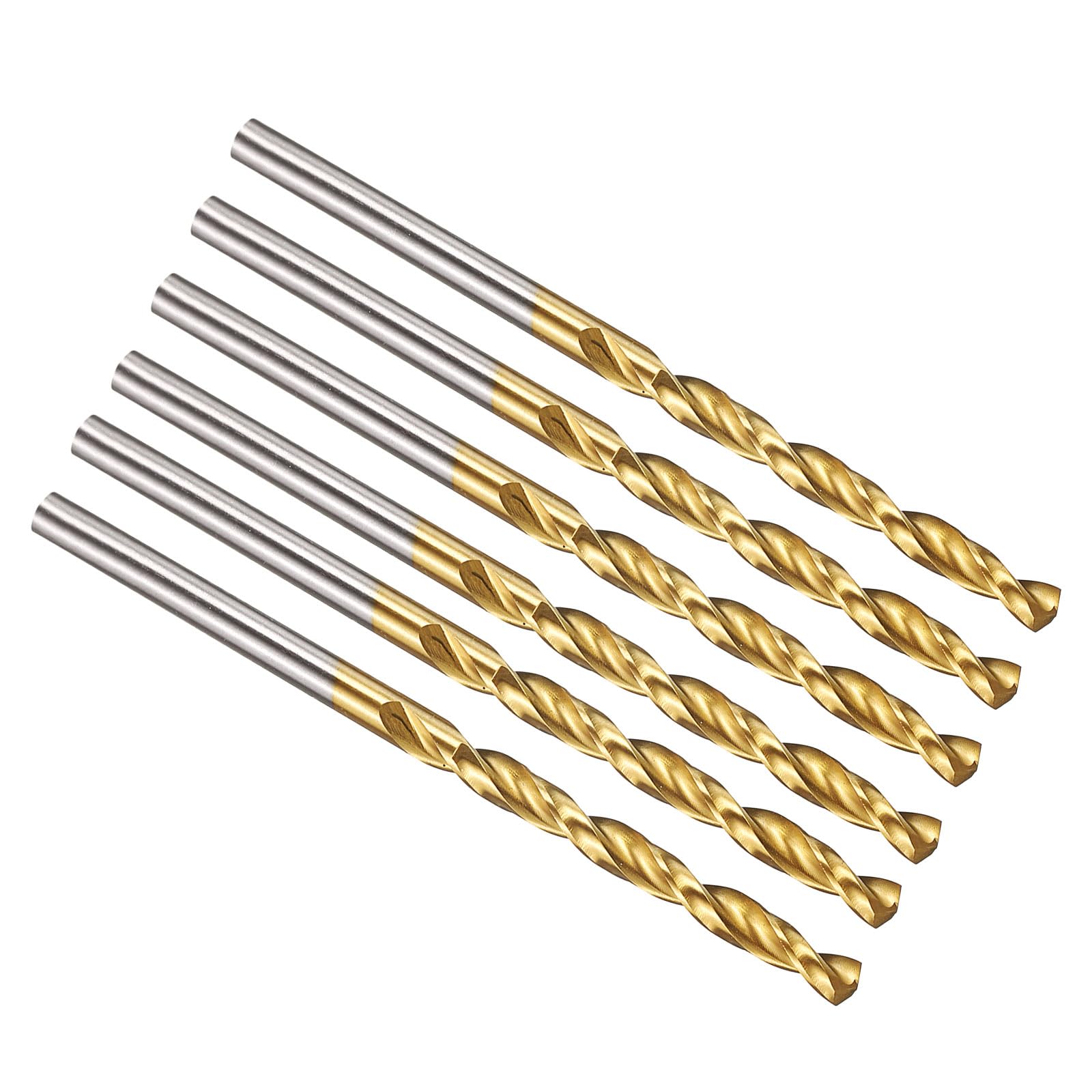 PATIKIL 3.5mm Drill Bit, M42 8% Cobalt High-Speed Steel Jobber Straight Shank 135° Titanium Nitride (TiN) Coated for Hard Metal Stainless Steel - 6 Pack — image 1