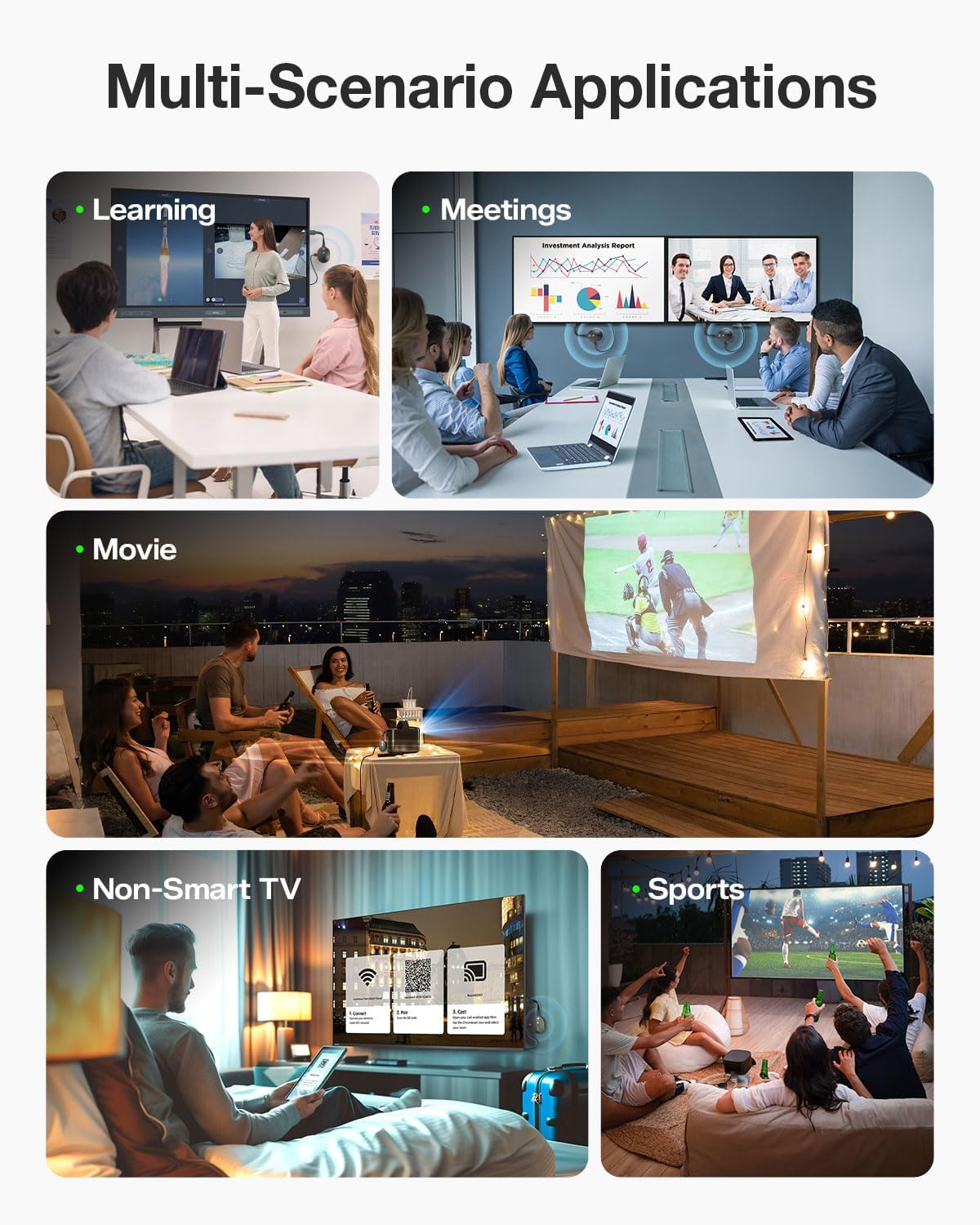 4K Output AIMIBO Wireless HDMI Display Dongle Adapter 2160@60Hz Ultra HD, Miracast Adapter Support AirPlay DLNA from i-Phone 17, Android, Tablet, Laptop, Windows, Mac-Book to TV/Monitor/Projector