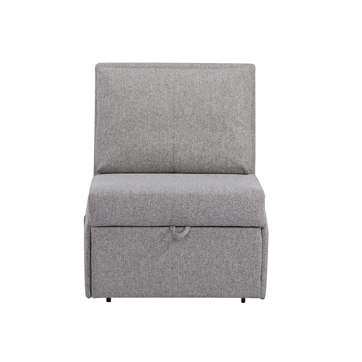 EVERGREENWEB - Poltrona Pouf Letto Singolo con Materasso e Cuscino INCLUSO, Prontoletto Salvaspazio Pieghevole, Pouf Poggiapiedi, Ottomano, Comodo Schienale Regolabile e Tasca Laterare | SOFY (Grigio)