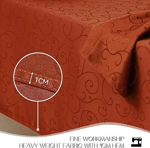 Miniatura 3 de Romanstile Mantel rectangular de jacquard, impermeable, elegante, damasco, rizado, floral, lavable, decorativo, de poliéster, para cocina, comedor,