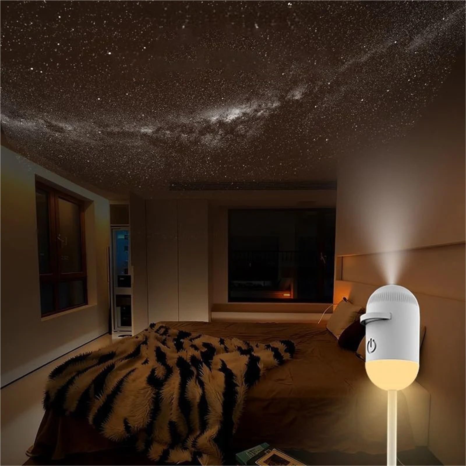 Mini proiettore Galaxy Star - Luce notturna 2 in 1 e lampada d'atmosfera for camera da letto, auto e decorazioni domestiche(10 Slides)
