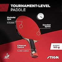 Vista 2 de STIGA Pro Carbon + Raptor Performance-Level Table Tennis Rackets with Carbon Technology for Tournament Play - 7-ply Blade with Flared Handles - 2mm