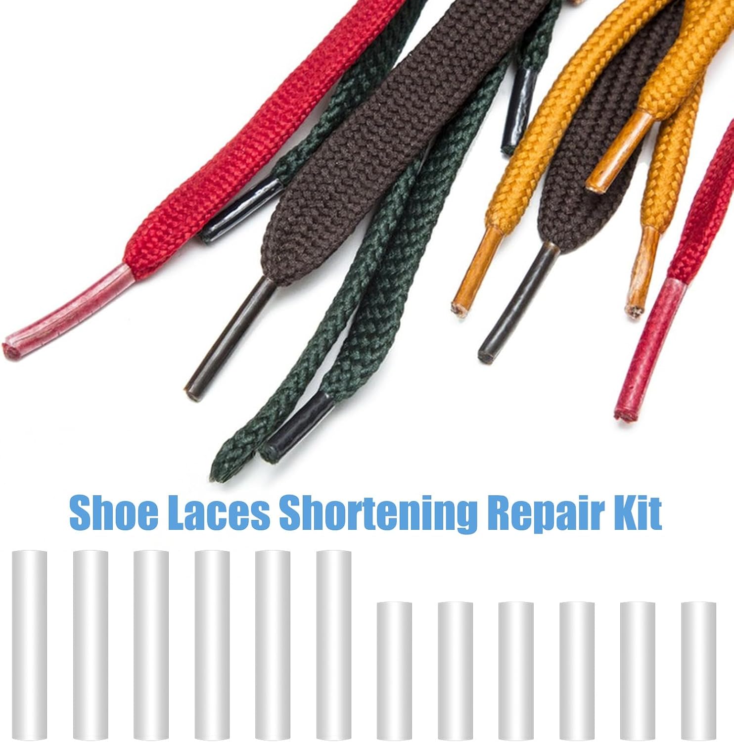 120 PCS Systolic Shoelace Tips 0.2 Inch Clear Shoe Lace Ends Tips Heat Shrink Shoelaces Ends Repair Kit Sneaker ShoeLace Shortening Repair Aglet Tips Aglets for Most Sneaker Shoes