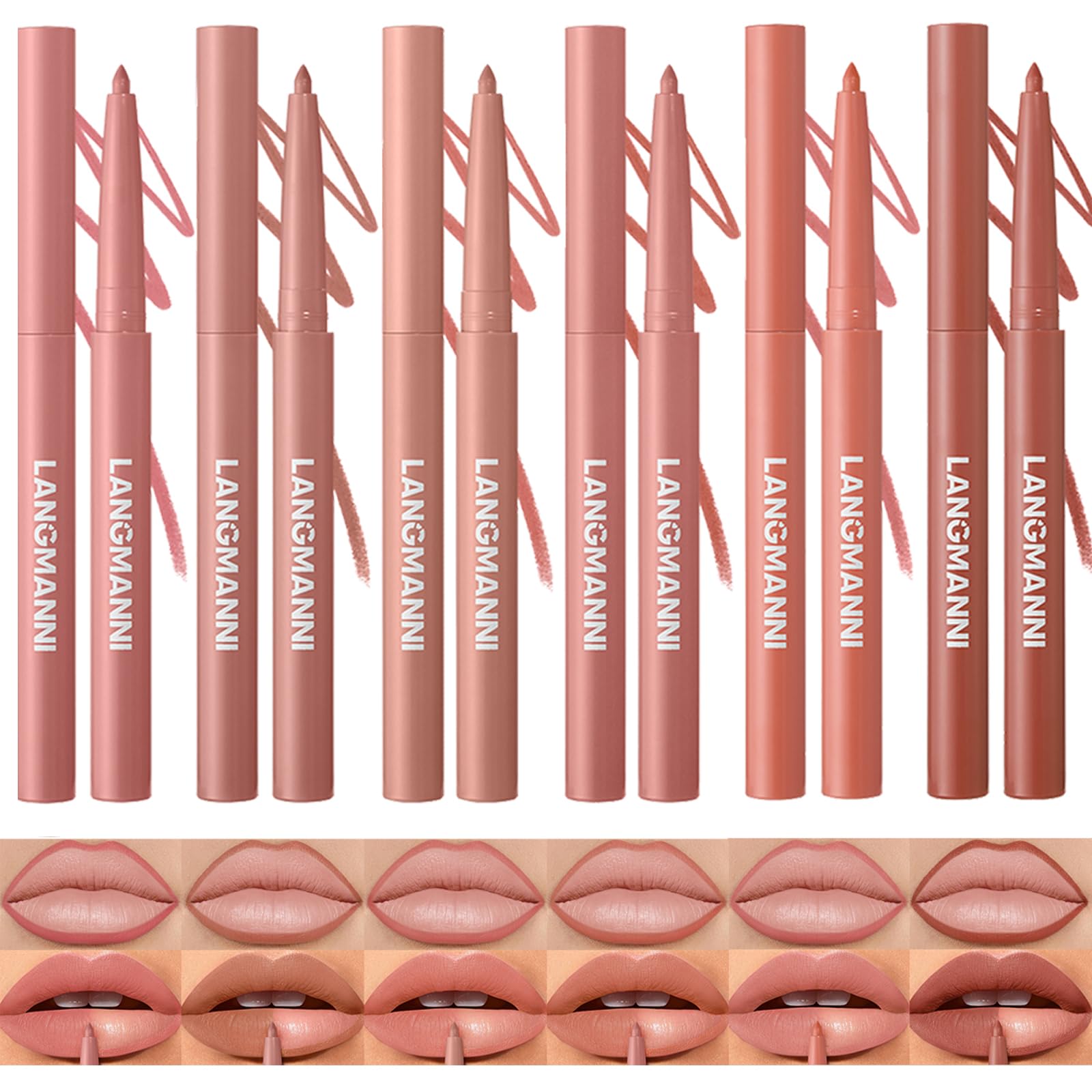 Amazon.com : LANGMANNI 6Pcs Sculpting Matte Velvet Lip Liner Set