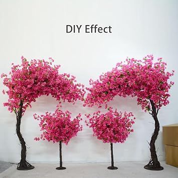 Large Artificial Bougainvillea Tree Gorgeous Simulation Landscape Tree Stunning Fake Plant for Indoor Outdoor Decor Modern Home Office Living Room Floor Decor Fake Bougainvillea Tree(2mx1.8m)