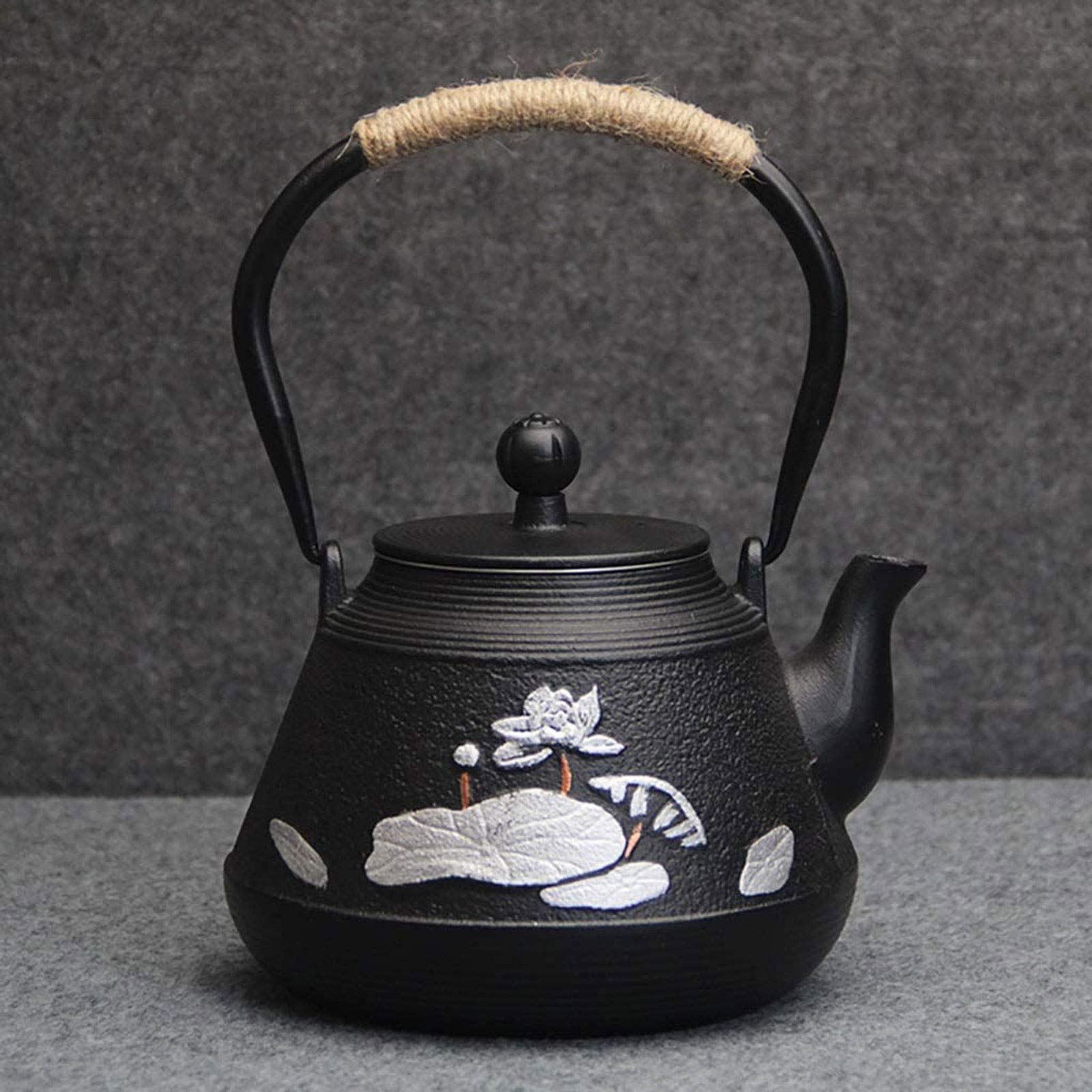 MGEMJMJ 1.2L Teapot Tea Kettle Cast Iron Teapot With Stainless Steel Filter, Pure Handwork Retro Cast Iron Teapot, Japanese Tetsubin, Tea Set(Color:A)
