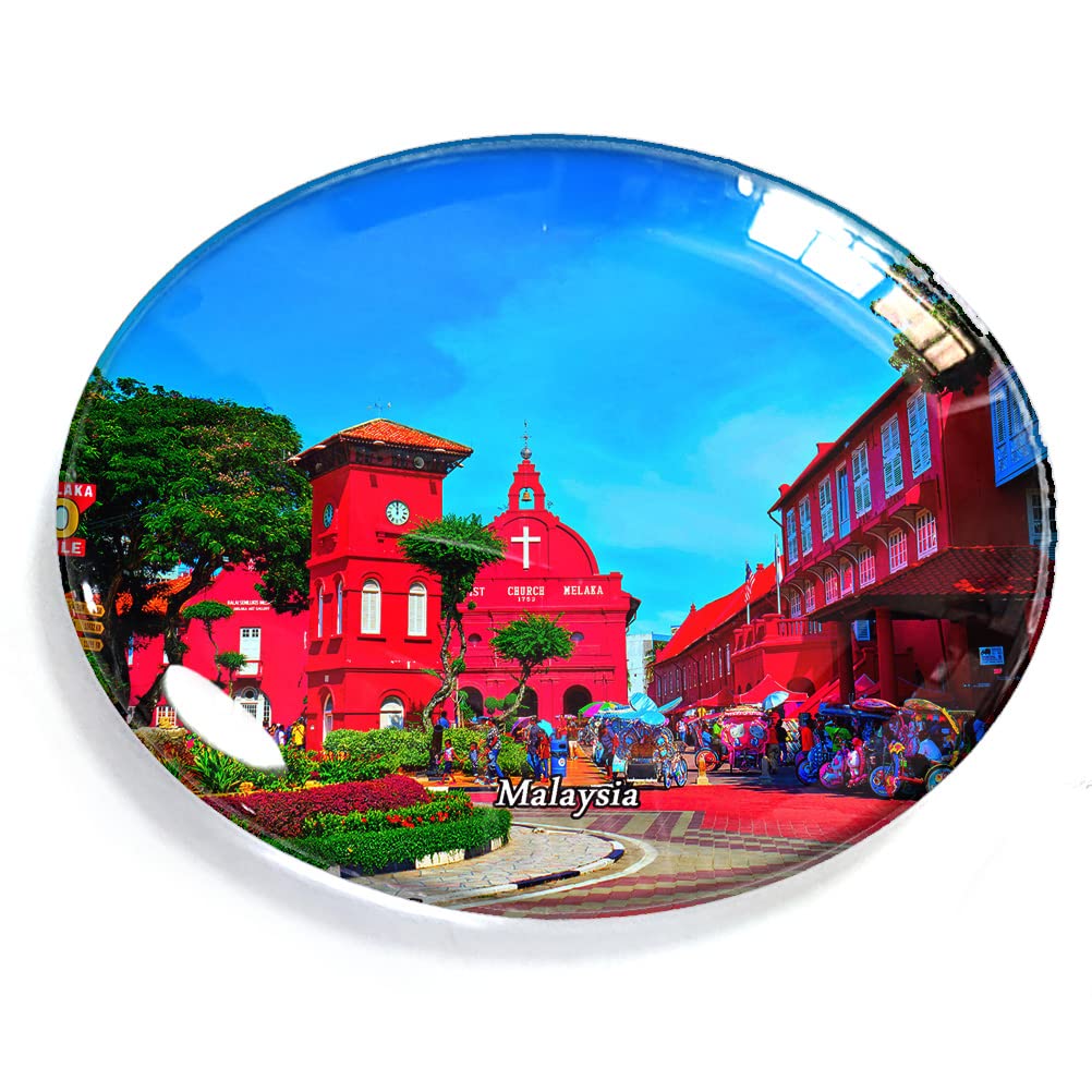 Malaysia-3334 Malaysia Magnet Fridge Refrigerator Freezer Magnet Sticker Souvenir Decorations Oval Crystal Magnet Kitchen Whiteboard