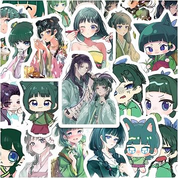 Apothecary Diaries Artbook Stickers, 61 Figure Vinyl Waterproof DIY Sticker Decals for Party, Water Bottle Scrapbook Laptop Skateboard Computer for Teens Students
