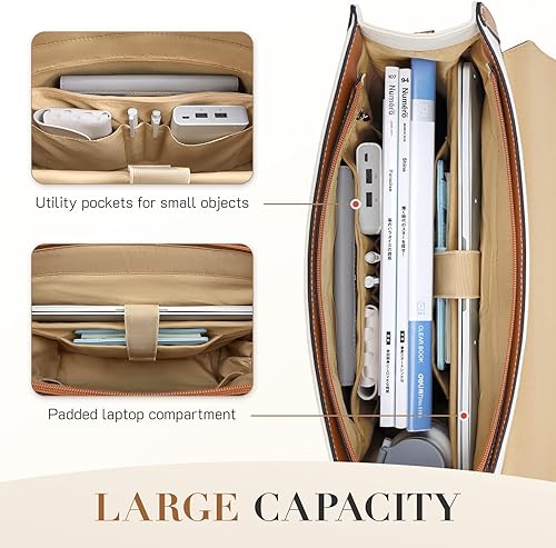 Miniatura 2 de Missnine Bolsa de lona para laptop de 15.6 pulgadas para mujer, bolsa de trabajo profesional, bolsa de hombro, viajes, oficina, escuela, Mensajero