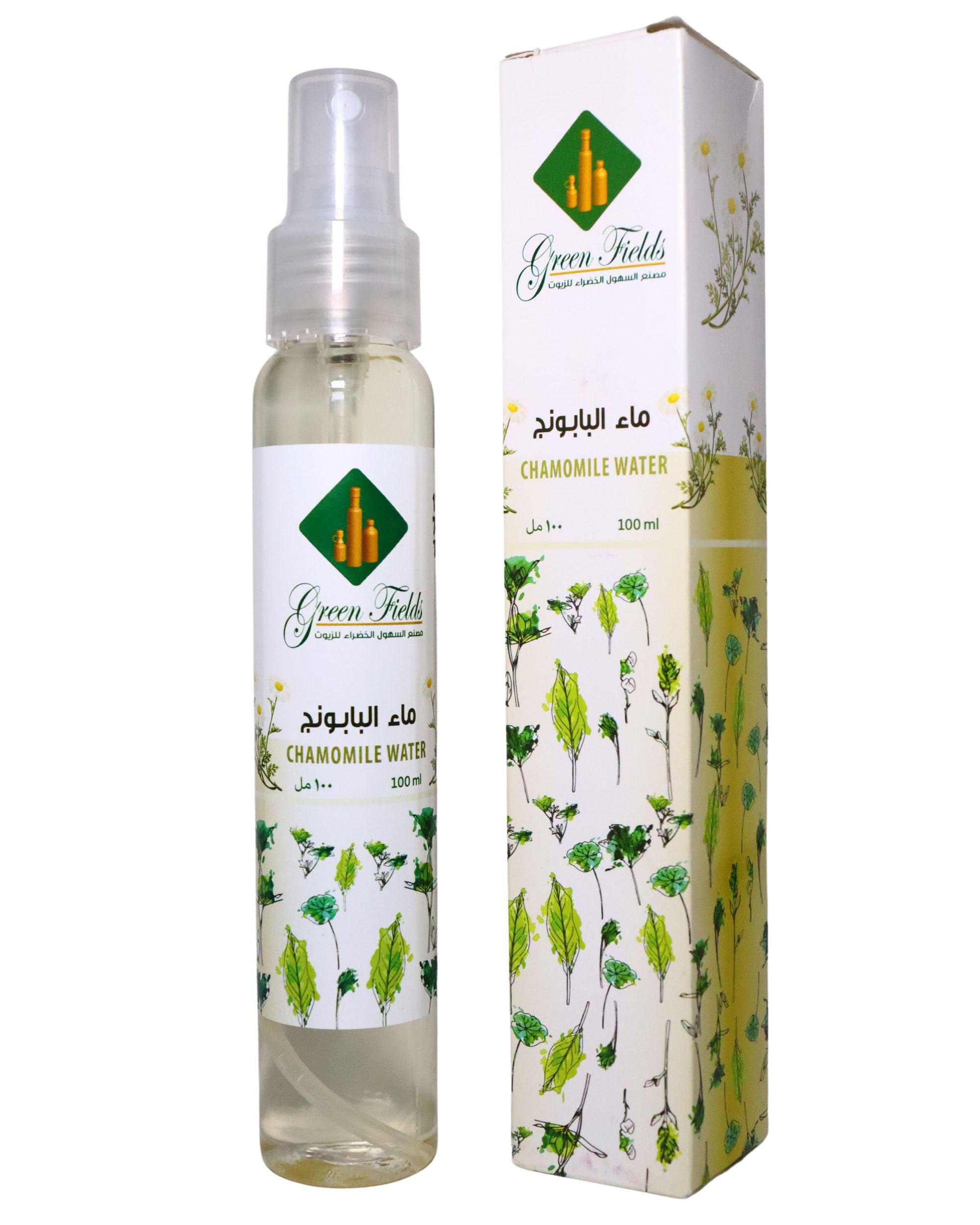 Green Fields Chamomile Hydrosol 100ml - Gentle Soothing & Calming Floral Water for Sensitive Skin and Relaxation