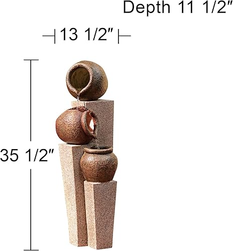 Miniatura 3 de Fuente de agua rústica de 35 12 pulgadas de alto en cascada para jardín, patio, terraza, hogar, césped, porche, casa, sala de estar, relajación,