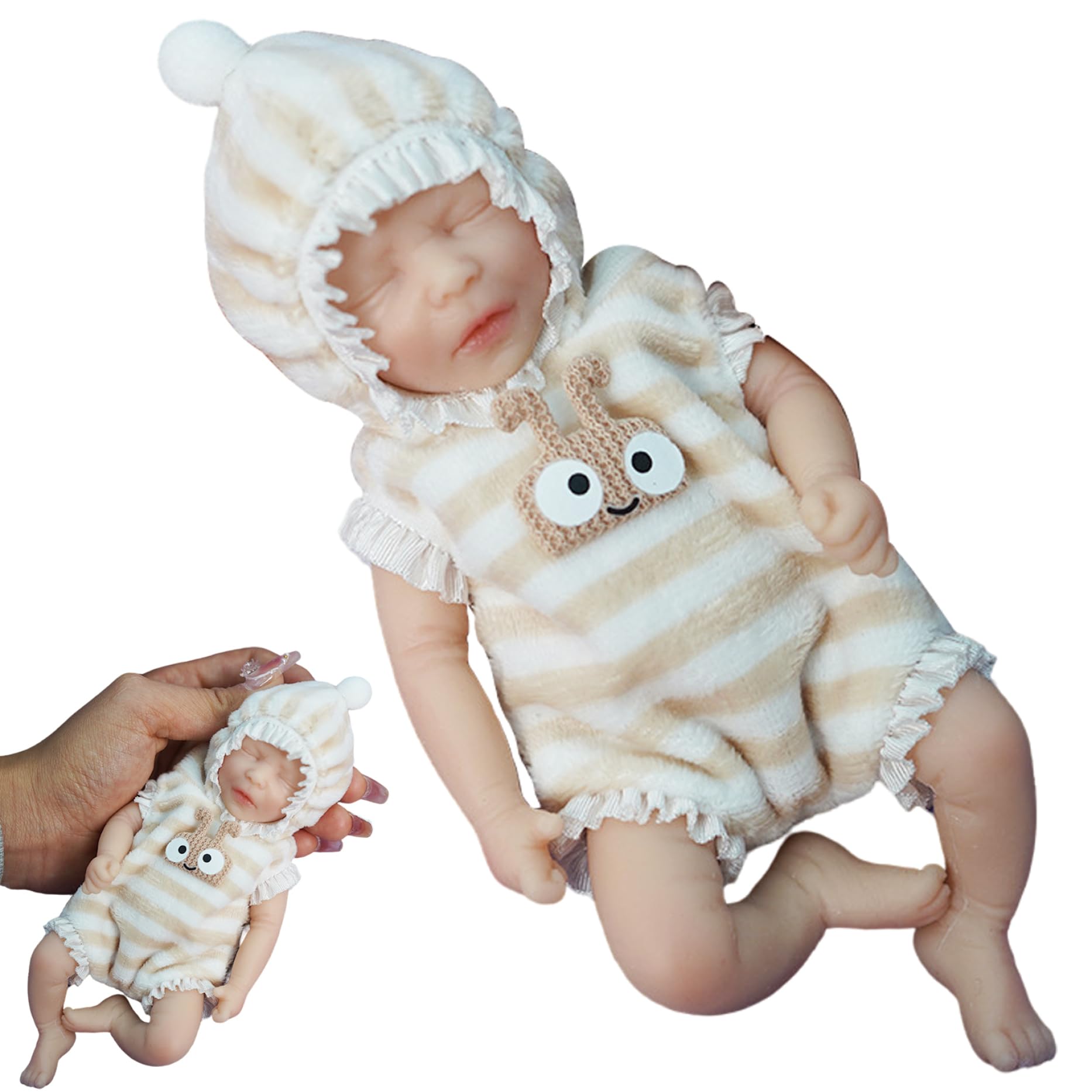 Mini bebé de Silicona, muñeca de Silicona Suave y Flexible de 6 Pulgadas, Mini bebés realistas con Ropa, Chupete magnético, biberón para niños, niño