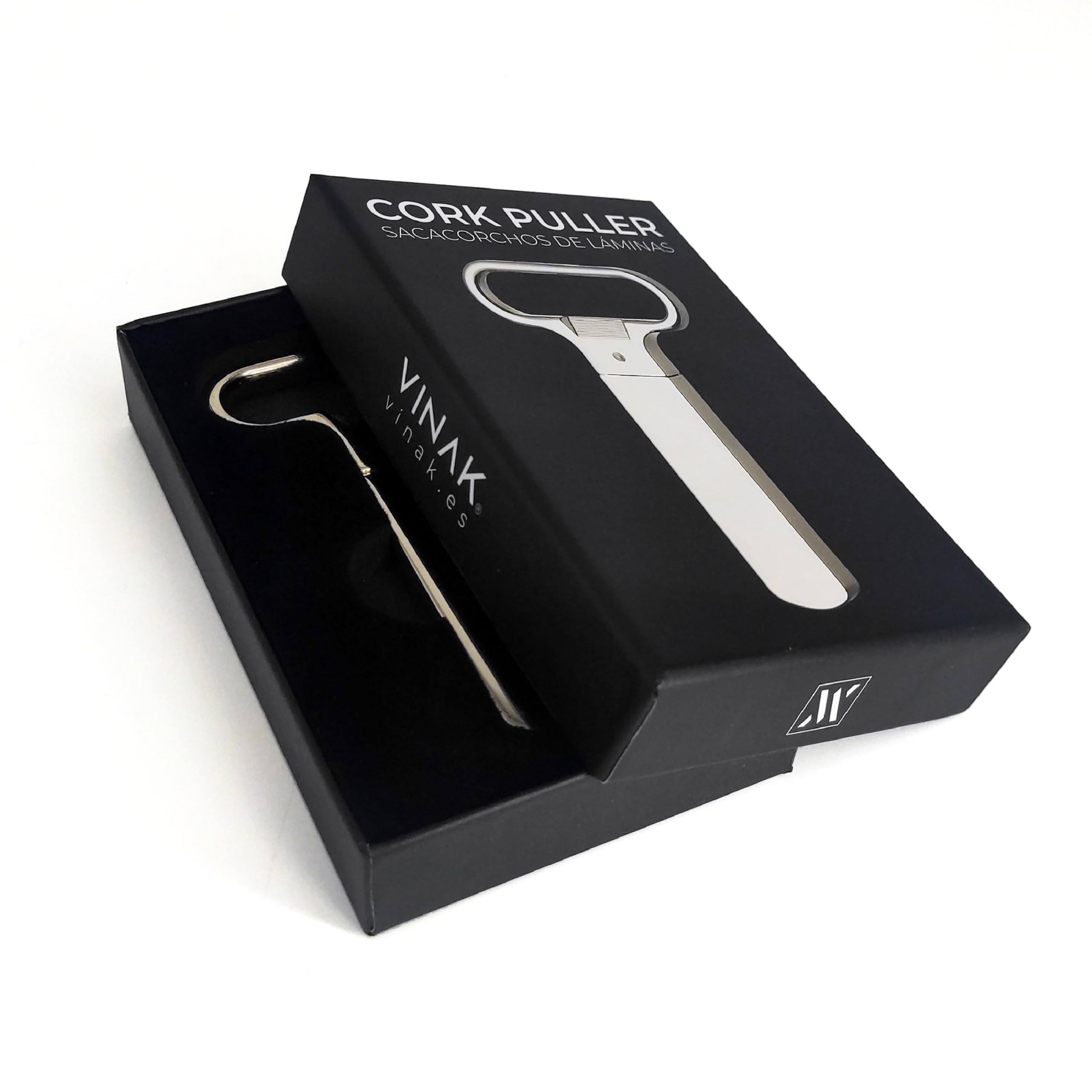 VINAK - Cavatappi classico a lamella | Apribottiglie in sughero vecchio o rotto | Realizzato in acciaio cromato | Viene fornito con una confezione regalo perfetta | Apribottiglie professionale