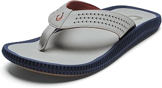 OluKai Ulele Men's Water-Resistant Flip Flops: Arch Support Beach Sandals, Lightweight Durable Grip for All-Day Comfort