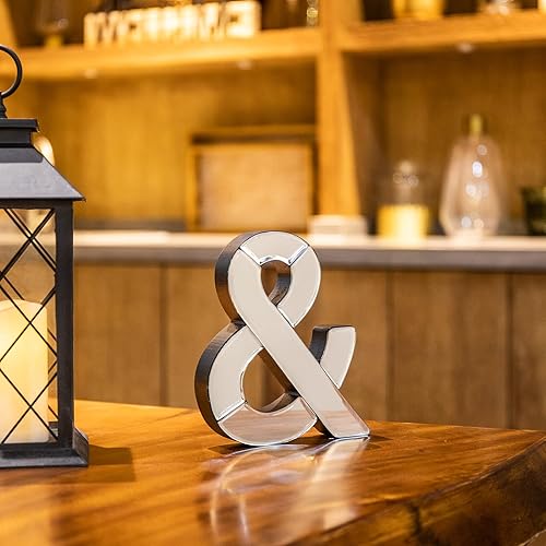 Miniatura 4 de COLLECTIVE HOME - Letra decorativa de madera y vidrio espejado de 7 pulgadas de alto, decoración de pared para el hogar, el dormitorio y la oficina.