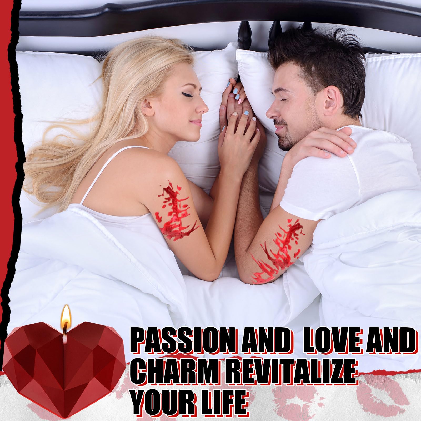 Tisancy 6 Pcs Low Temperature Candles, Romantic Valentine's Day Gifts Candles, Body Safe Wax Low Heat Dripping Play Smokeless Unscented Tea Lights for Valentine's Day Anniversaries Decor(Red, Heart): Red Large 3D Heart