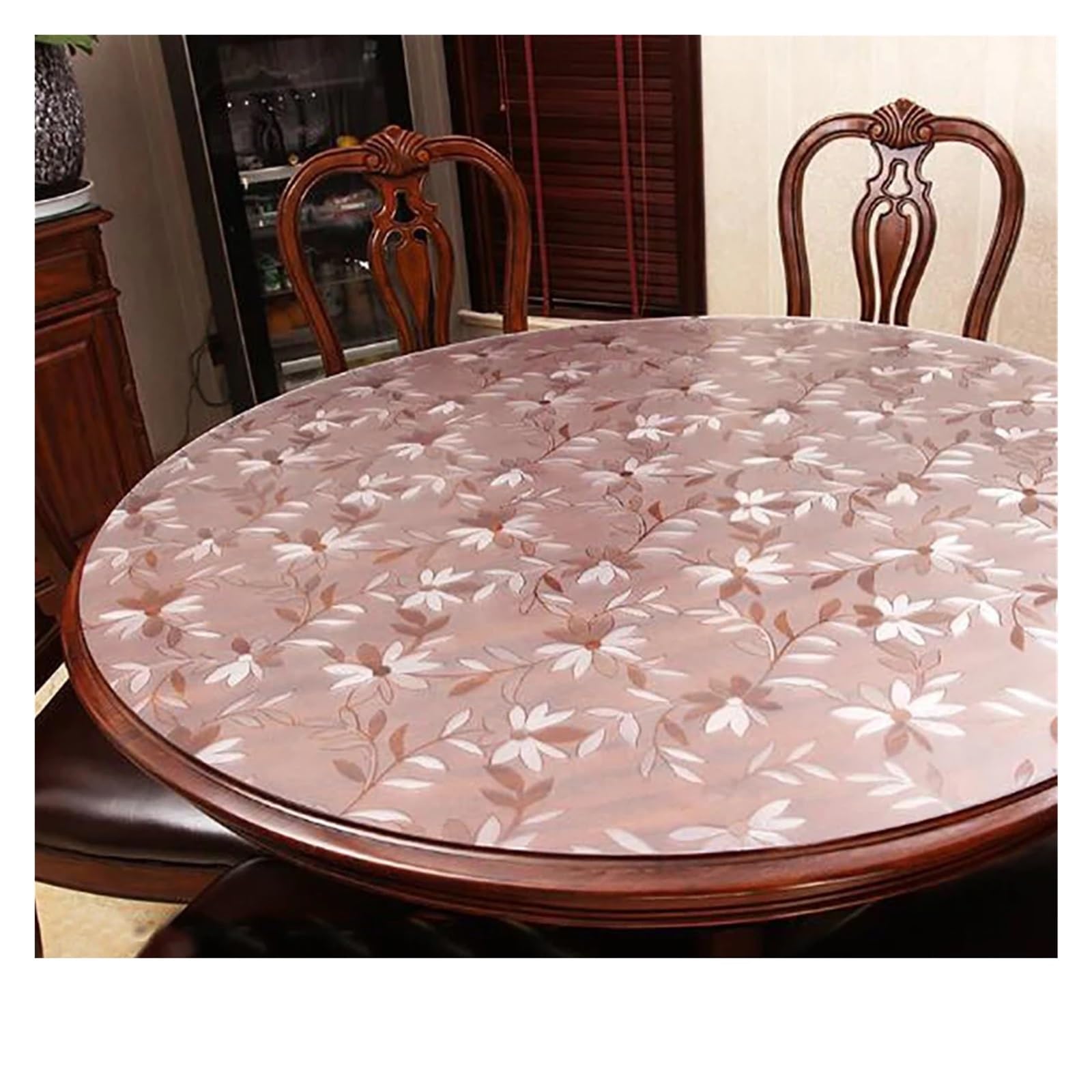 Nappe transparente ronde évite rayures tapis de table PVC 80cm