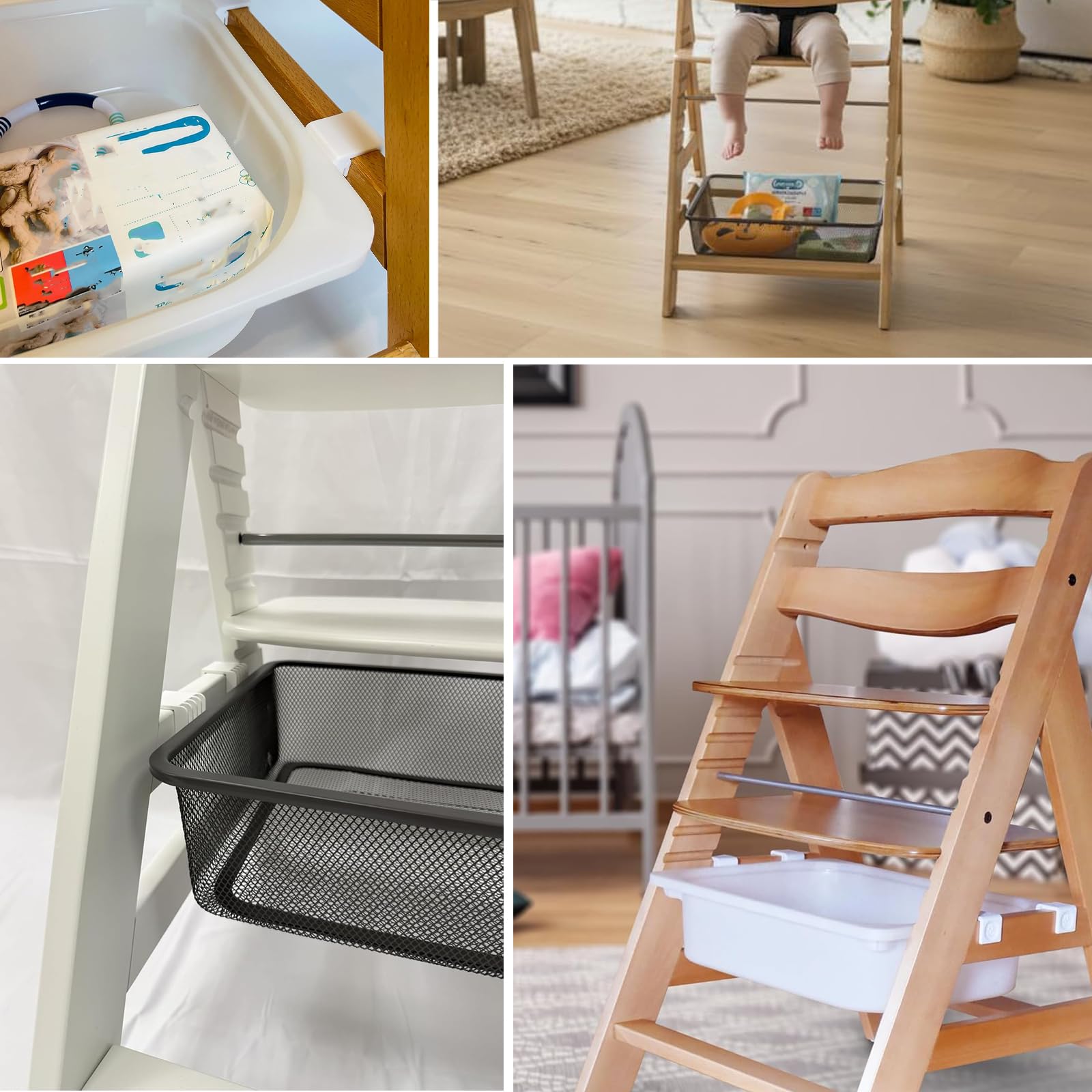 Adattatore Adatto per Seggiolone Hauck Alpha e Beta, Compatibile con Ikea Trofast Scatola e Cestino a Griglia, Fissaggio per Sedia Alta