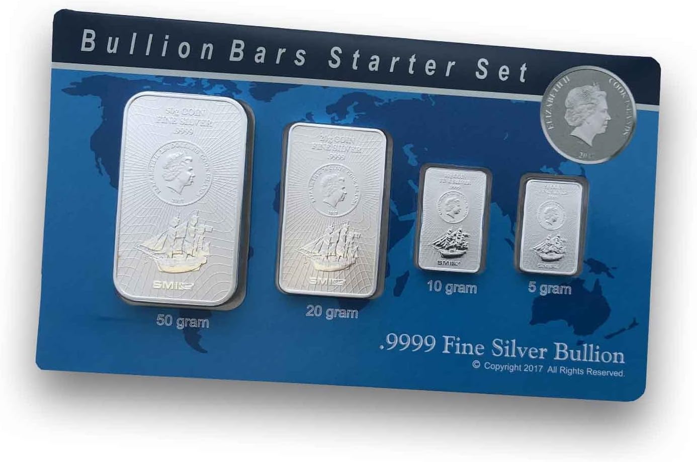 Silver bar Coin Bars COOK ISLAND - prefreshed with Certificate