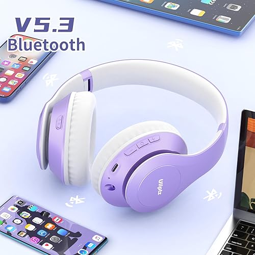 Miniatura 3 de Uliptz Auriculares Bluetooth inalámbricos, tiempo de reproducción de 65 horas, modos de sonido 6EQ, auriculares estéreo de alta fidelidad sobre la