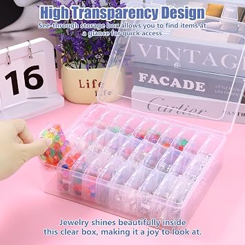30Pcs Bead Organiser Storage Box,Small Plastic Box Clear Bead Storage