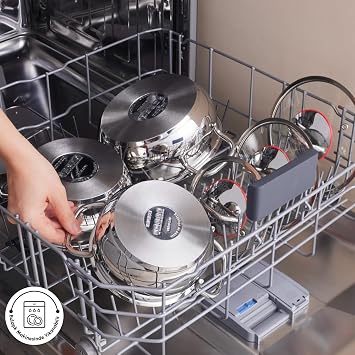 Karaca Emirgan 6 Piece Stainless Steel Induction Shallow Pot Set, Dishwasher Safe, 14 cm, 16 cm, 18 cm Shallow Pan,