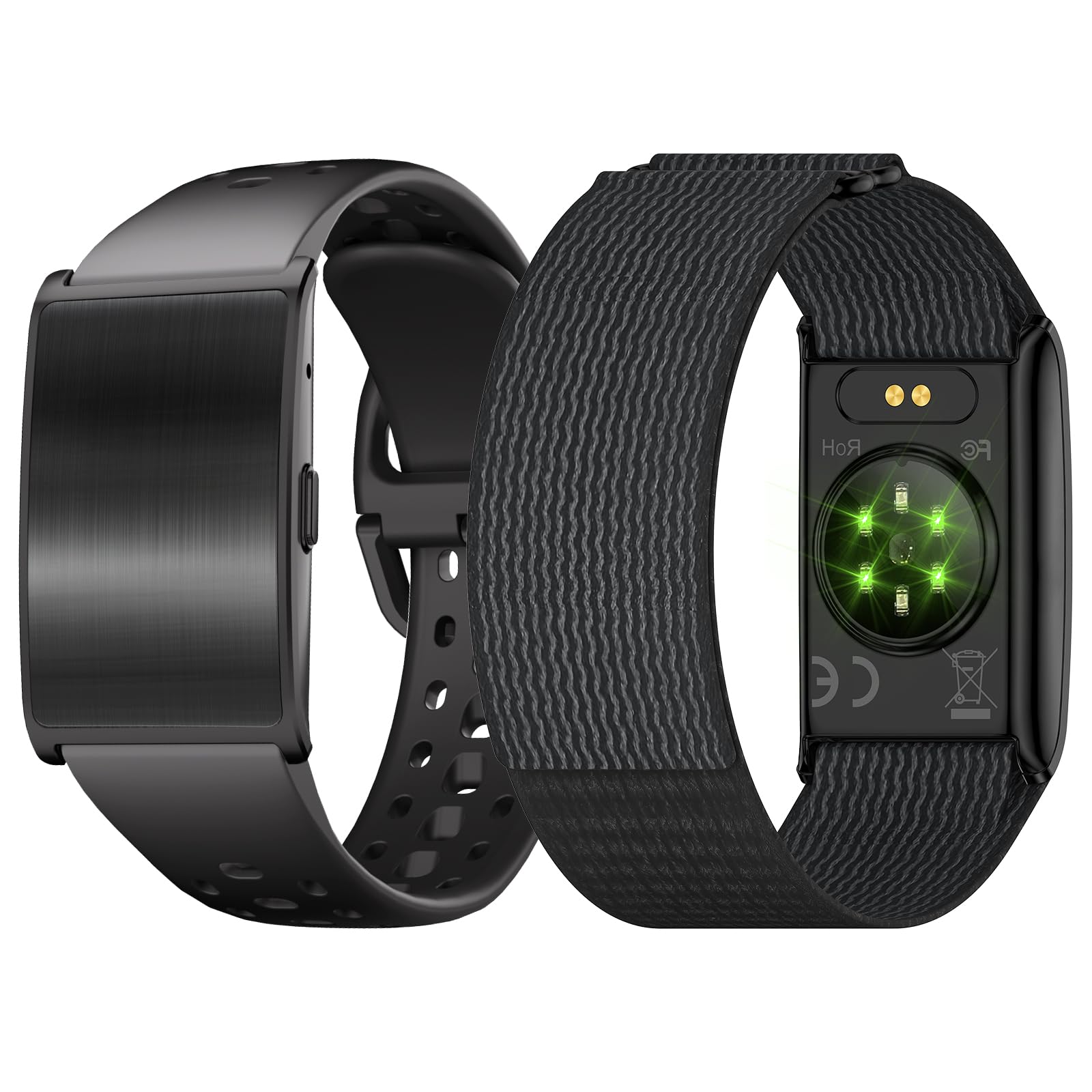 Fitness Tracker Smartwatch senza Schermo per Uomo Donna Nero | 24/7 Frequenza Cardiaca & Sonno con Analisi AI, Durata 60 Giorni, 170+ Modalità Sport, Non Abbonamento Richiesto
