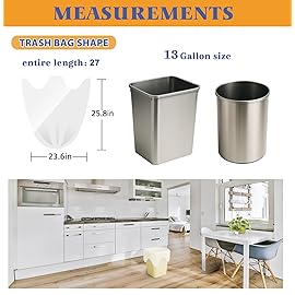 13 Gallon Strong Tie-Top Tall Kitchen Trash Bags 80 Count, fit 50 Liter Large Waste Basket, Unscented Plastic Garbage Bags Can Liners for Home Office Kitchen Bathroom Bedroom, White