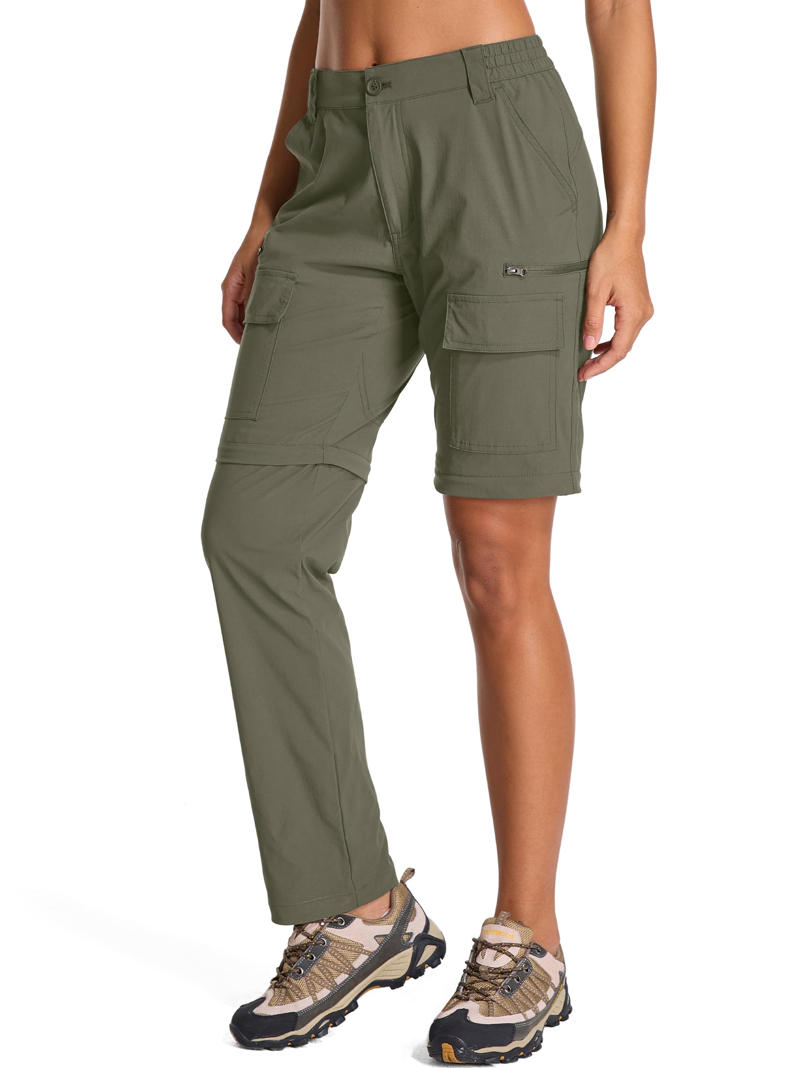 Jogwits Damen Zip-Off-Wanderhose, Leichte Trekkinghose Atmungsaktiv Schnell Trockend Safari outdoorhosen Sommer Arbeitshose Funktionshose