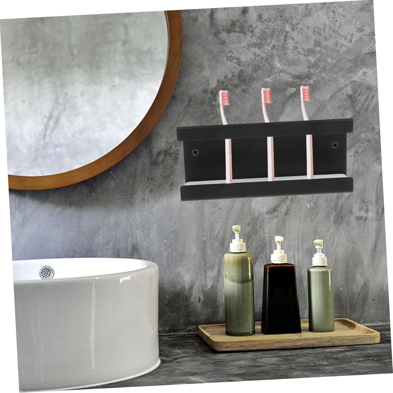 Amosfun 3pcs Toothbrush Mount Electric Toothbrush Holder Stainless Steel Holder Brush Bathroom