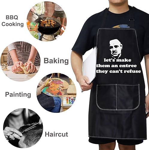 Miniatura 6 de WZMPA Delantal de padrino Vito Corleone Fans Regalos Let's Make Them An Entree They Can't Rechazar Delantal de hornear para hombres y mujeres