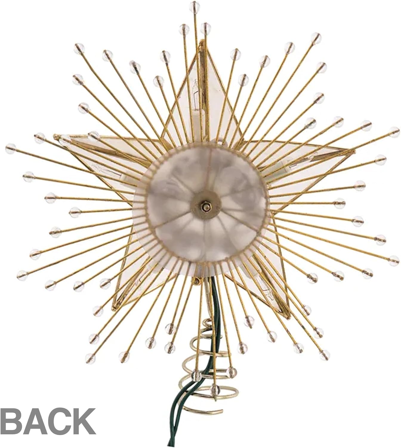 Kurt Adler 10-Inch 5-Point Capiz Star Treetop with Rays and Beads