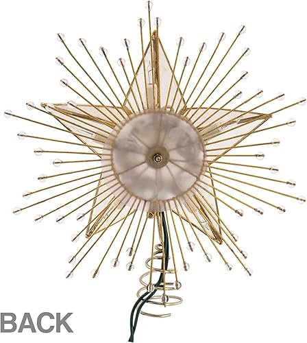 Miniatura 7 de Kurt Adler - Árbol de estrella Capiz de 5 puntos de 10 pulgadas con rayas y cuentas