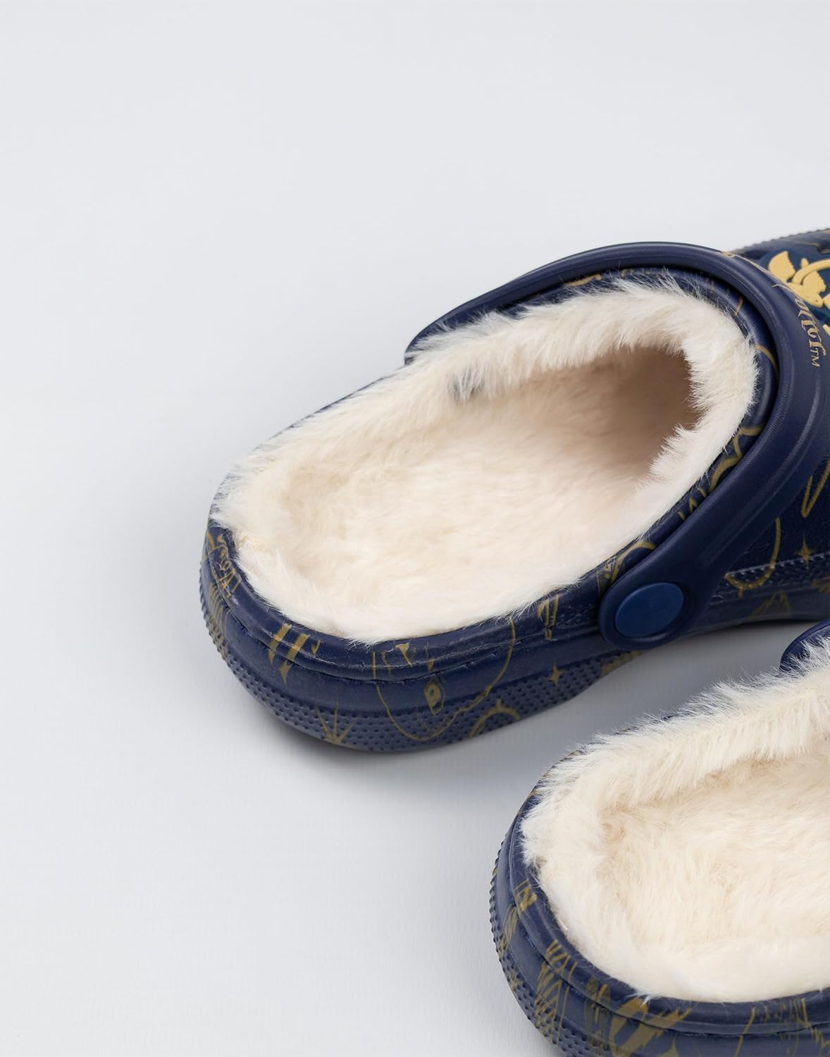 Harry Potter Girls Navy Logo Fur Lined Clogs | Soft Lining for Comfort | Casual Wear for School & Play | Movie Themed Footwear