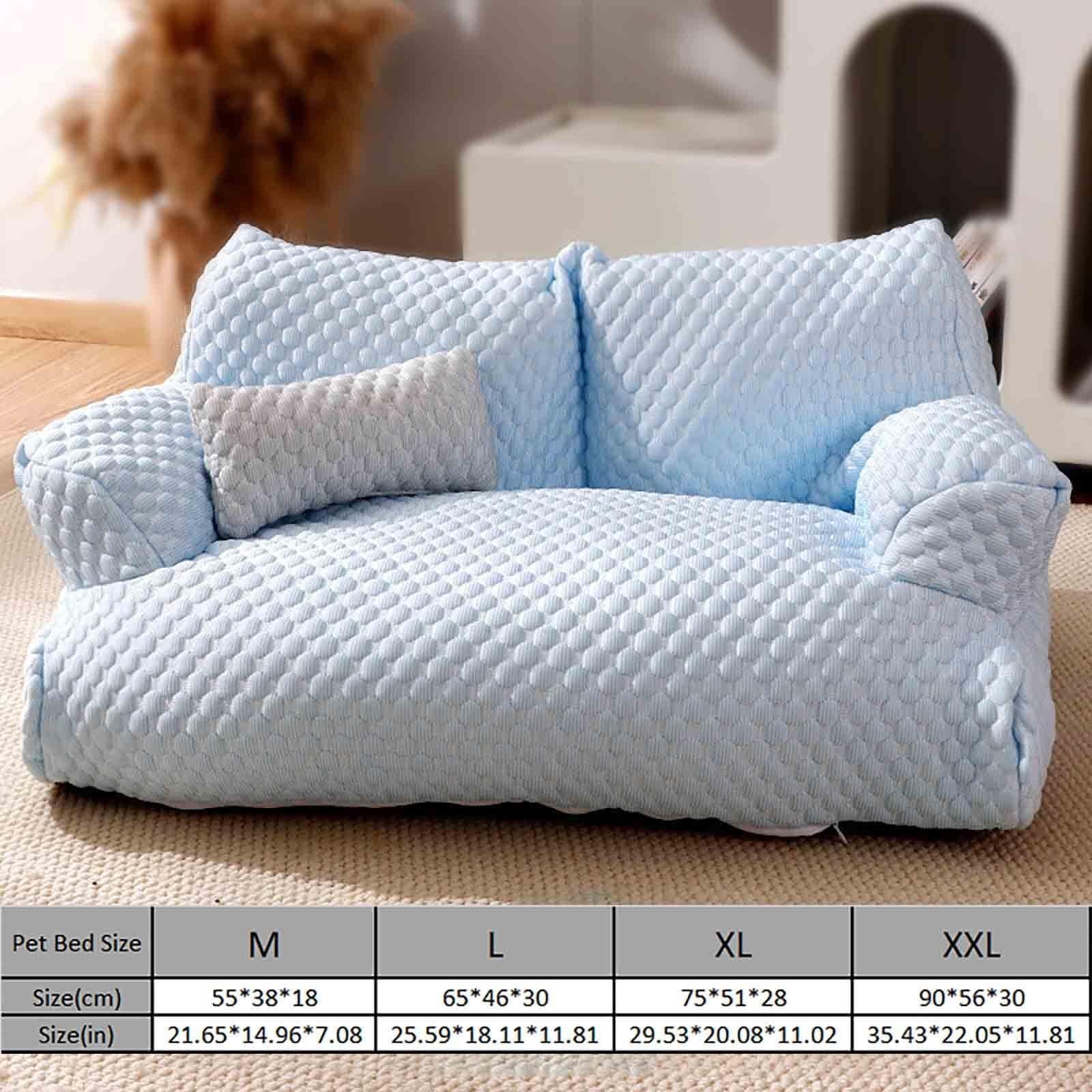 Ice Silk - Cuccia rinfrescante per animali domestici, traspirante, lavabile, per cani e gatti di taglia piccola, media e grande (blu, XXL)