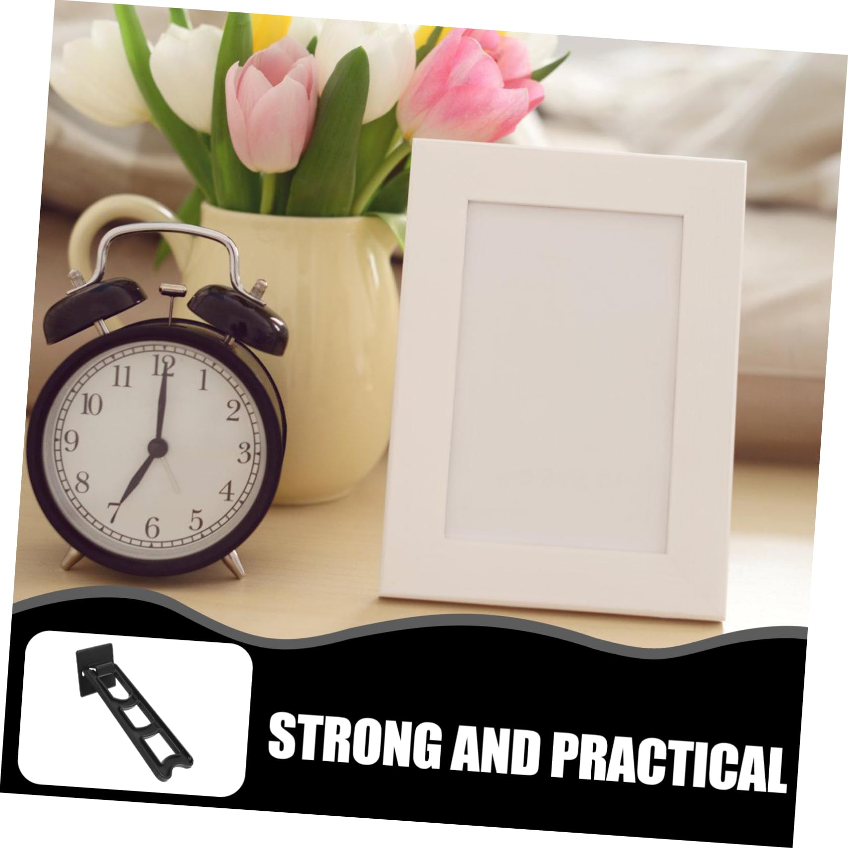 KONTONTY 20pcs Picture Frame Brackets Plastic Easel Backs DIY Replacement Back Support Stands for Display Home Office Photo Frames