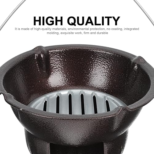 Miniatura 7 de Angoily Parrilla de metal portátil de carbón para campamento, al aire libre, parrilla de carbón pequeña de 7.8 pulgadas, parrilla japonesa Hibachi